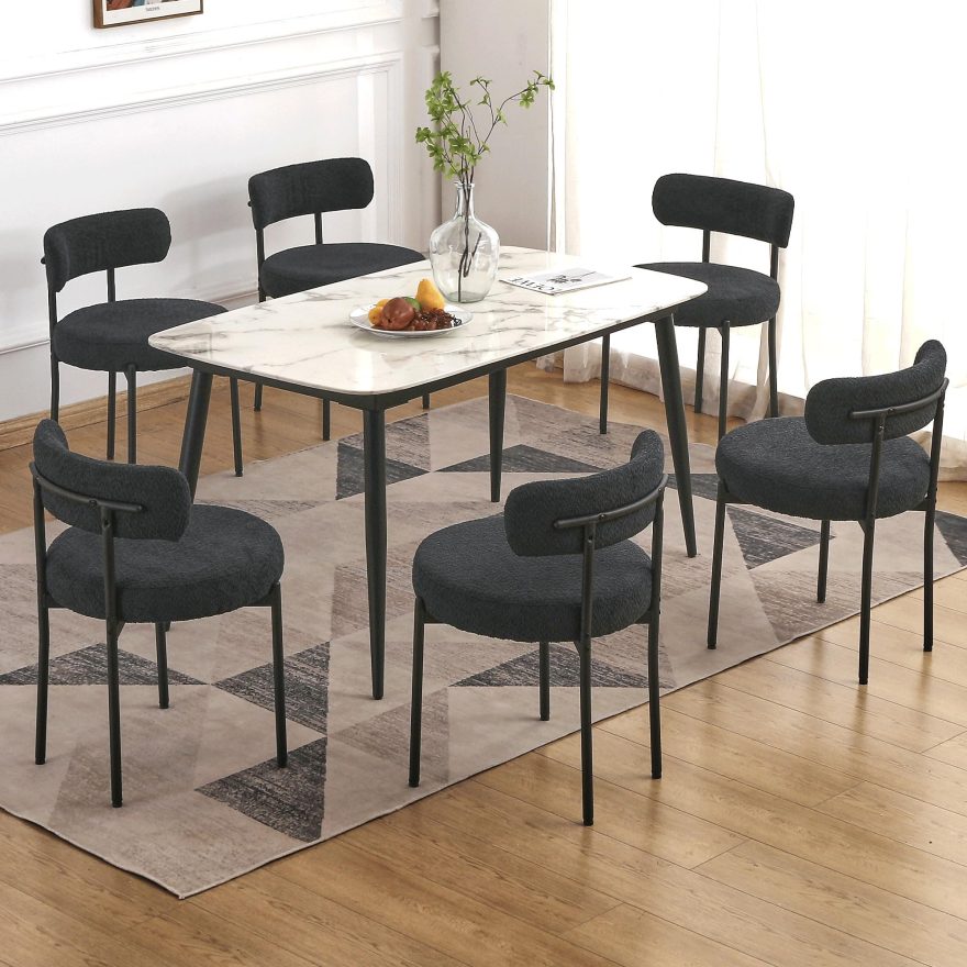 Modern Black Dining Chairs Set of 6: Chic & Sturdy
