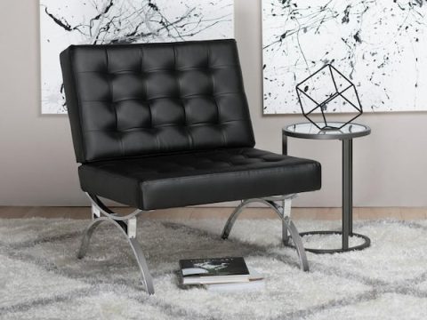 Shop Stylish Black Leather Chairs Online